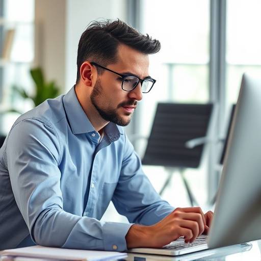 Especialista en marketing digital de Captura Creativa analizando datos en una pantalla
